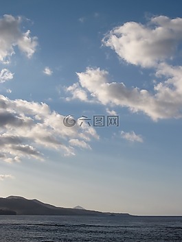 海灘,天空,藍(lán)色