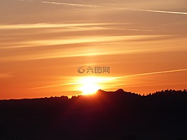 日出,景觀,morgenstimmung