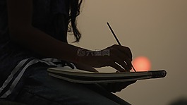藝術,畫,日落