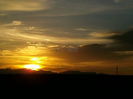 日出,黃色的天空,太陽(yáng)