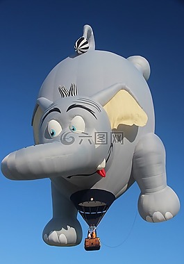 象,熱氣球,天空