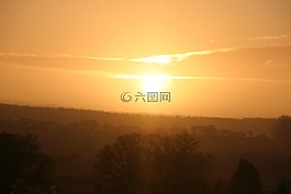 日落,希望,黃色