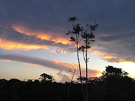 晚上,天空,云