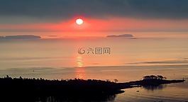 景觀,日出,天空