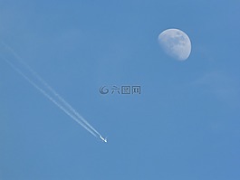 月球,飛機(jī),天空