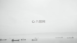 船舶,薄霧,霧