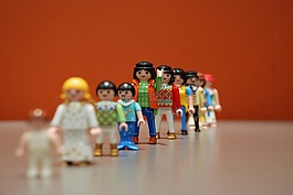 行,playmobil,揮舞著