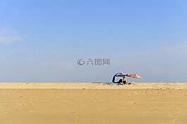 海灘,陽傘,假日
