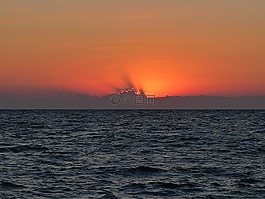 太陽,海,日落