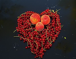 紅醋栗,紅色水果,成熟的漿果