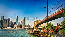 天際線,橋,城市