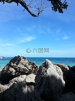 海,海灘,夏天
