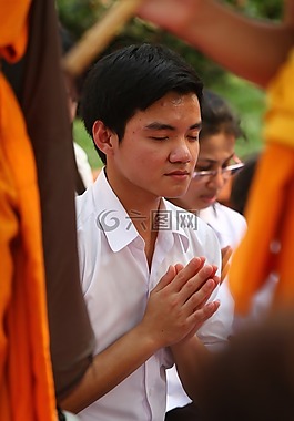 祈禱,佛教徒,玫瑰花瓣