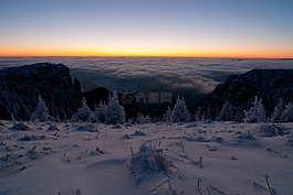 冬天,山,雪