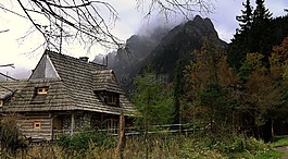山,木制建筑,木制平房