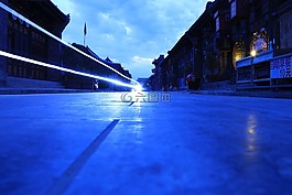 清晨,街道,流光
