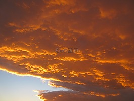 天空,日落,云