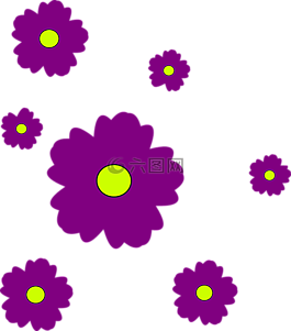 鮮花,中心,紫色
