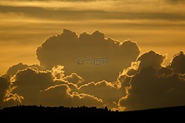 云,雷暴,黃昏