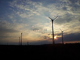 天空,日落,地平線