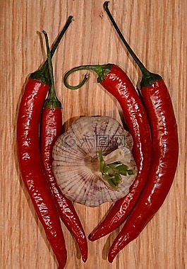 大蒜,辣椒,胡椒