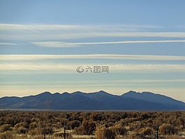 山,沙漠,景觀