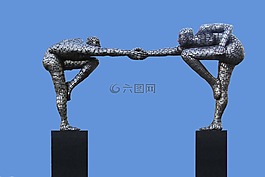 雕塑,男子,和諧