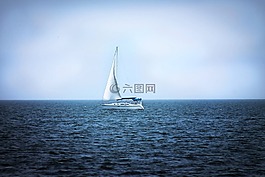 船,帆船,水