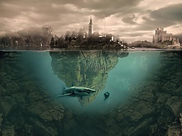 岛,幻想,photoshop