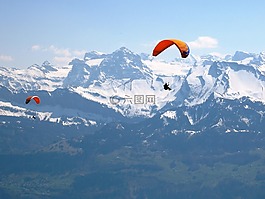 滑翔傘,高山,瑞士