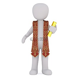 白人男性,3d模型,孤立