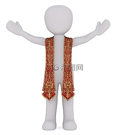 白人男性,3d模型,孤立