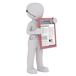 白人男性,3d模型,孤立