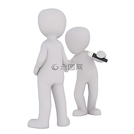 白人男性,3d模型,孤立