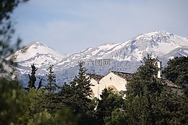 雪,山,克里特島