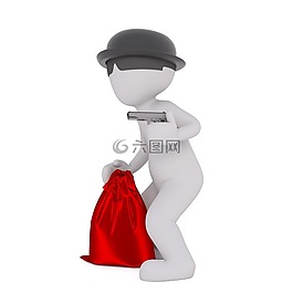 白人男性,3d模型,孤立