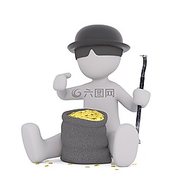 白人男性,3d模型,孤立