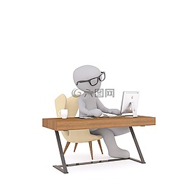 白人男性,3d模型,孤立