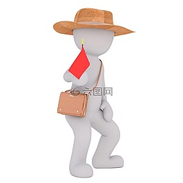 白人男性,3d模型,孤立