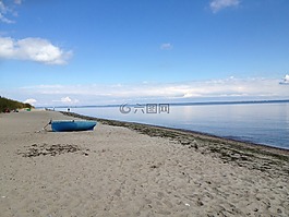 海,海灘,船