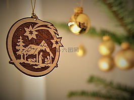 圣誕飾品,嬰兒床,圣誕樹