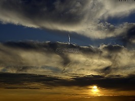 天空,太陽,云
