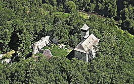 城堡,村litice,鳥瞰圖