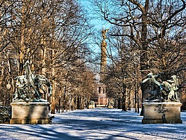 公园,冬天,siegessäule
