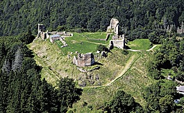 城堡,lichnice,鳥瞰圖