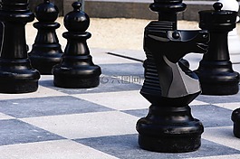 棋,騎士,黑