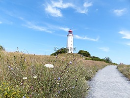 hiddensee,燈塔,夏季