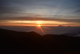日出,上午,山