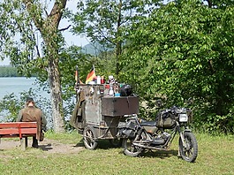 摩托車,oldtimer,拖車