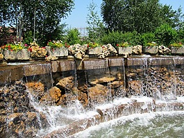 瀑布,erlebnispark,鮮花